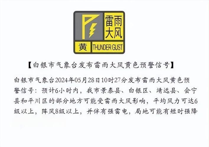 甘肃省景泰县发布大风黄色预警