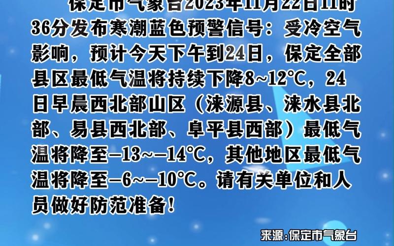 河北省遵化市发布寒潮蓝色预警