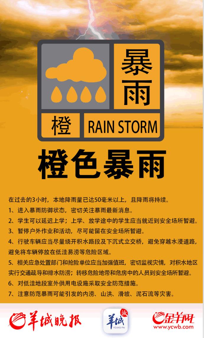 广东省潮州市发布暴雨橙色预警