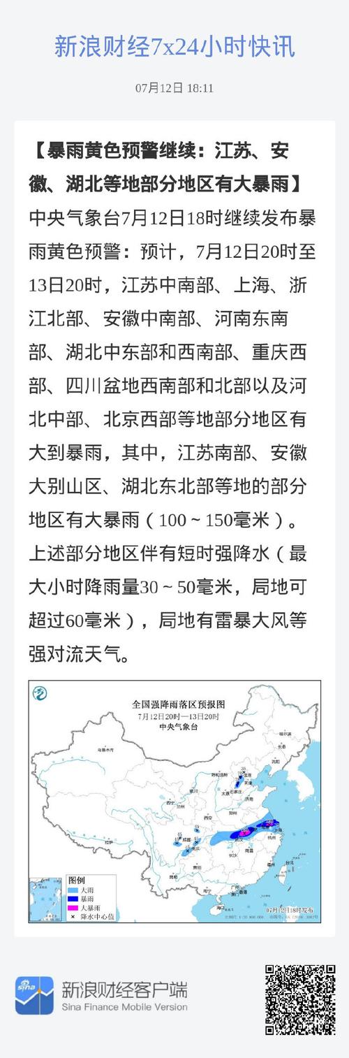 安徽省宣城市发布暴雨黄色预警
