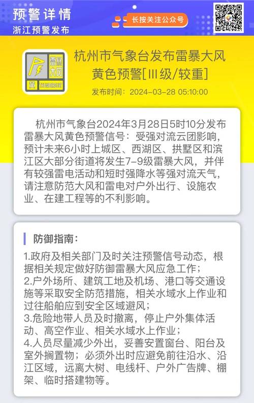 浙江省瑞安市发布雷暴大风黄色预警_3