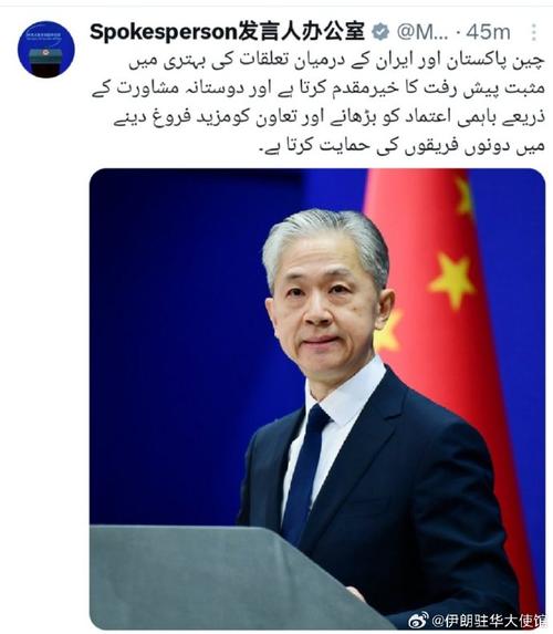 中方欢迎伊巴关系改善取得积极进展