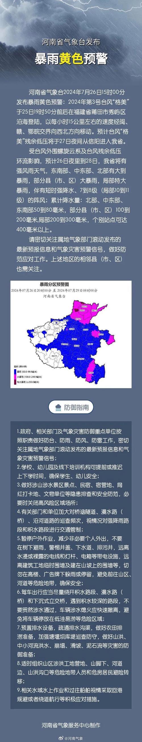 河北省赞皇县发布暴雨黄色预警