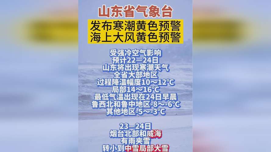 山东省气象台发布海上大风黄色预警