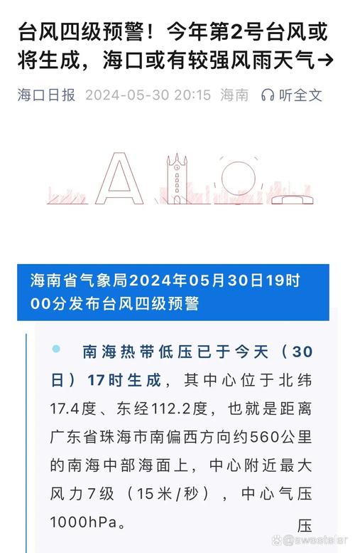 海南省将台风二级预警降为台风三级预警