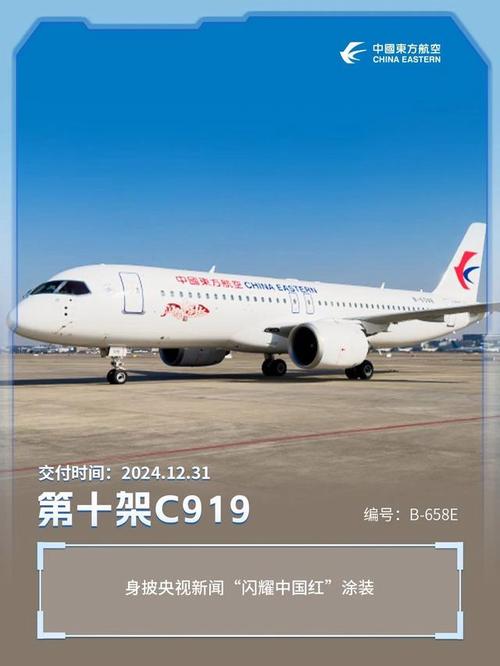 身披“闪耀中国红” 东航第10架C919交付入列