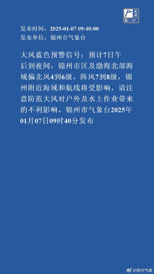 辽宁省锦州市发布大风蓝色预警_9